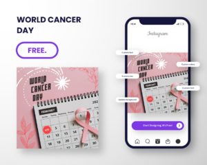 world cancer day template canva free download