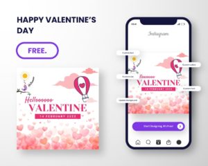 hello valentine free download canva instagram post template