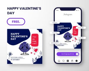 funny canva instagram post template for valentine free download