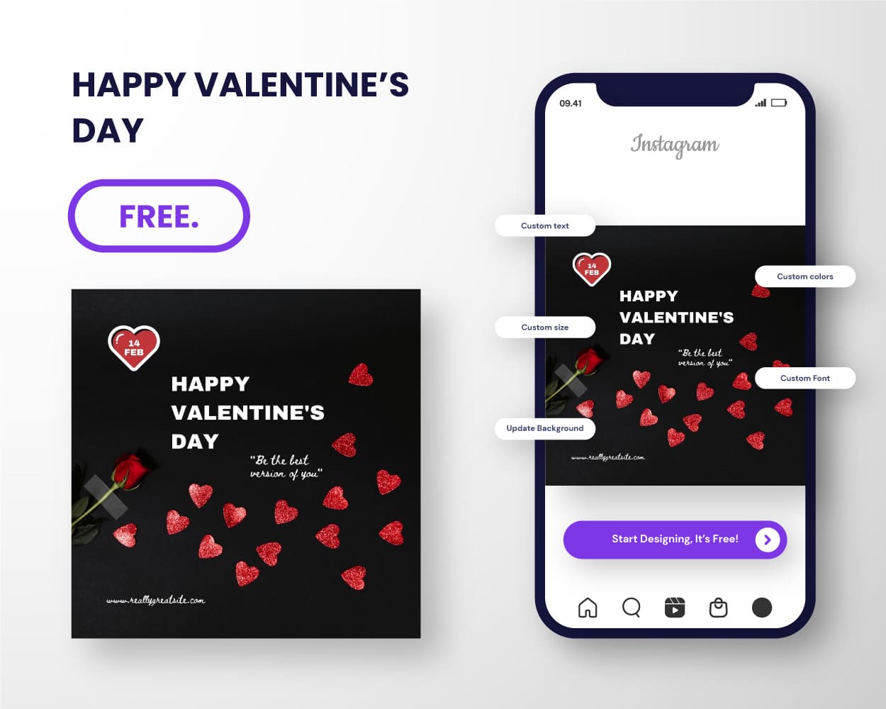 free download canva template be the best version of you for valentine